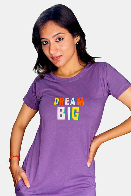 Sweetmoon Long T Shirt Nightdress - Purple — image 5